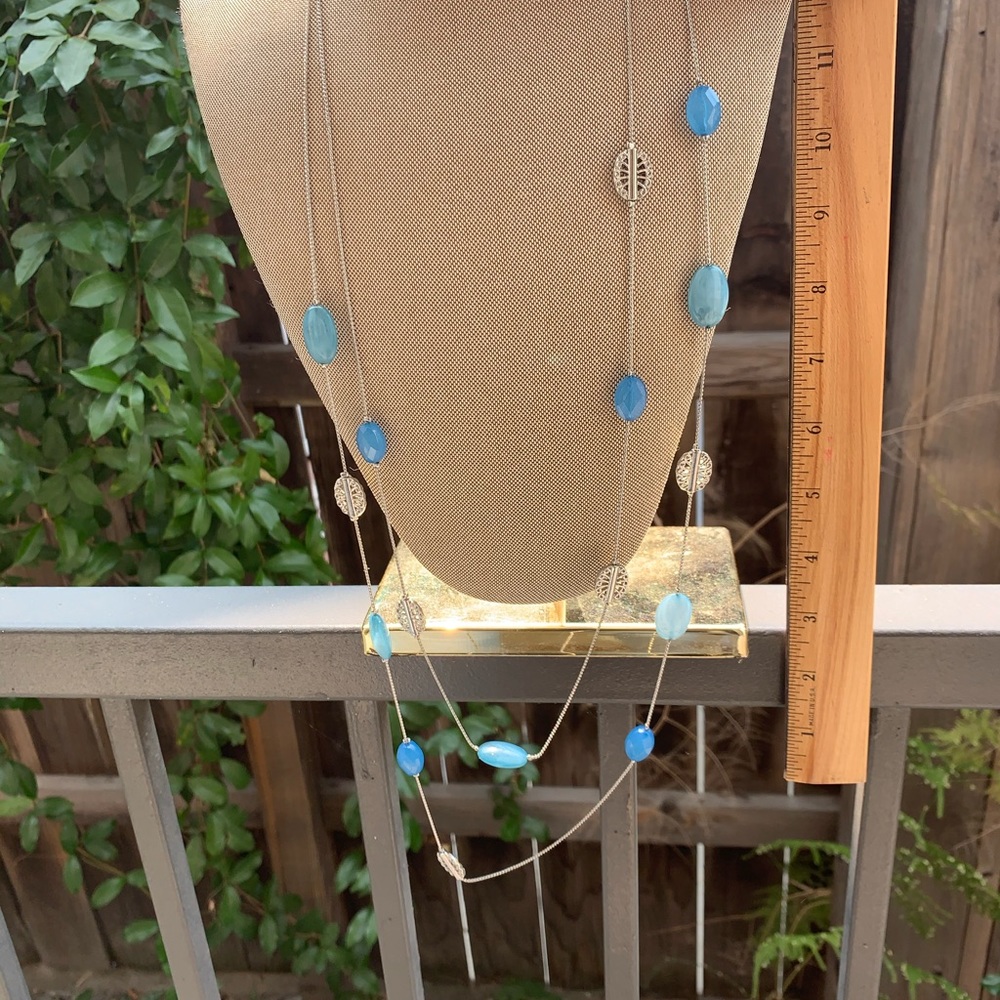 Double stranded turquoise stone necklace - Picture 4 of 4